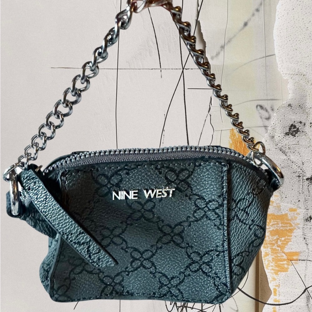 Nine West Charcoal Gray with Black Design Mini Bag